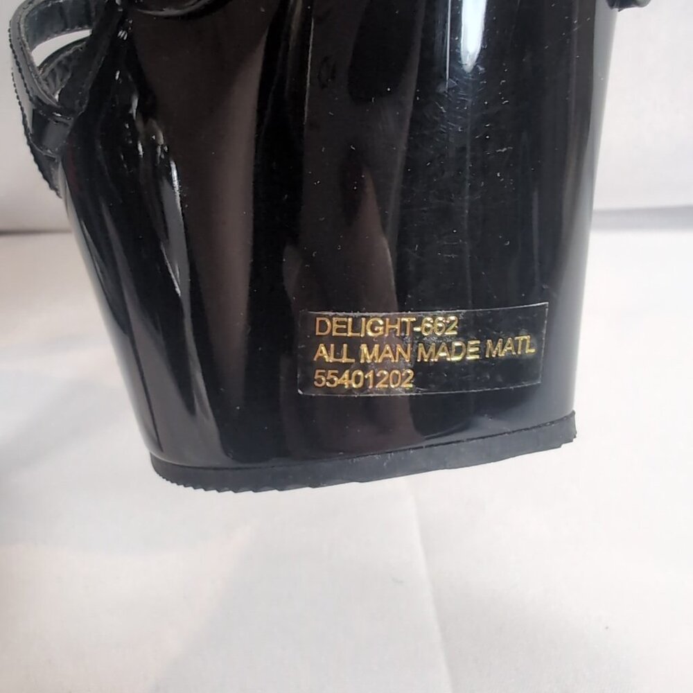 2 Pair Pleaser Heels 6 Delight 662 Corset Black Patent Mary Jane Dance Pole 6" - Picture 6 of 16